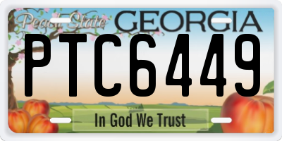 GA license plate PTC6449