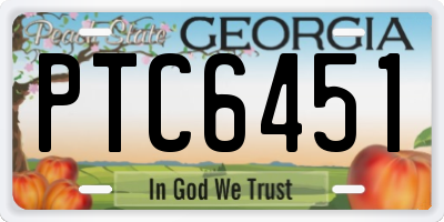 GA license plate PTC6451