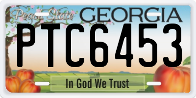 GA license plate PTC6453