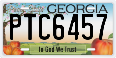 GA license plate PTC6457