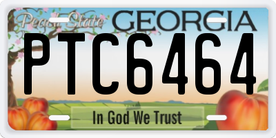 GA license plate PTC6464