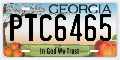 GA license plate PTC6465