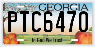 GA license plate PTC6470