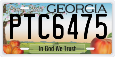 GA license plate PTC6475