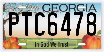 GA license plate PTC6478