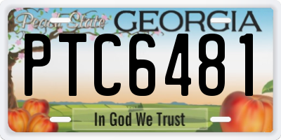 GA license plate PTC6481