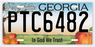 GA license plate PTC6482