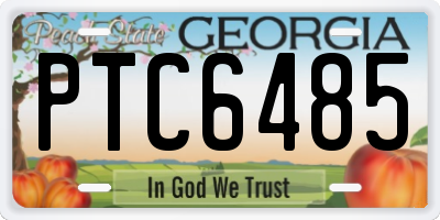 GA license plate PTC6485
