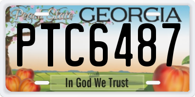 GA license plate PTC6487