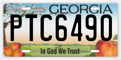 GA license plate PTC6490