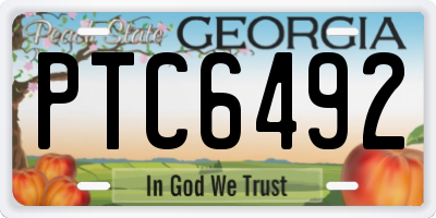 GA license plate PTC6492