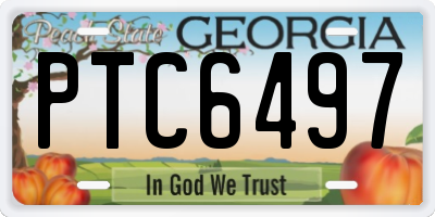 GA license plate PTC6497