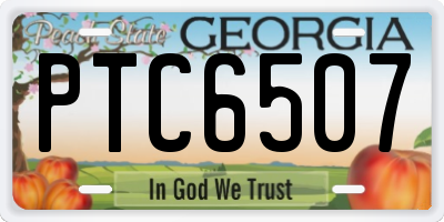 GA license plate PTC6507