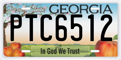 GA license plate PTC6512