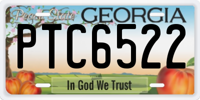 GA license plate PTC6522