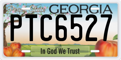 GA license plate PTC6527