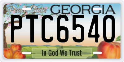 GA license plate PTC6540