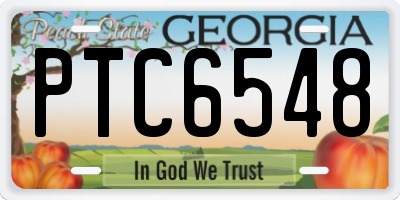 GA license plate PTC6548