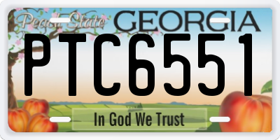 GA license plate PTC6551