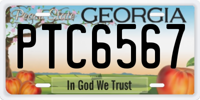 GA license plate PTC6567