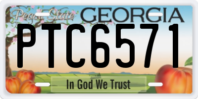 GA license plate PTC6571