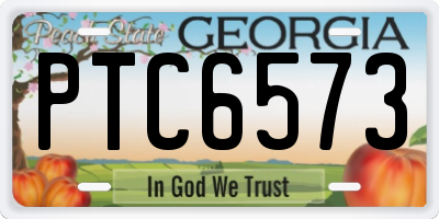 GA license plate PTC6573