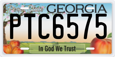 GA license plate PTC6575