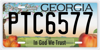 GA license plate PTC6577