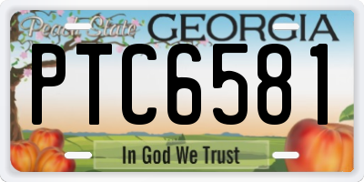 GA license plate PTC6581