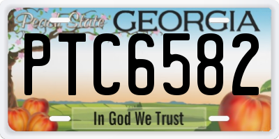GA license plate PTC6582