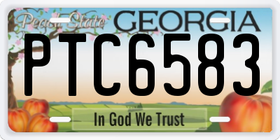 GA license plate PTC6583