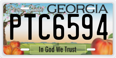 GA license plate PTC6594