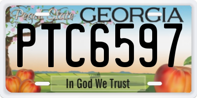GA license plate PTC6597