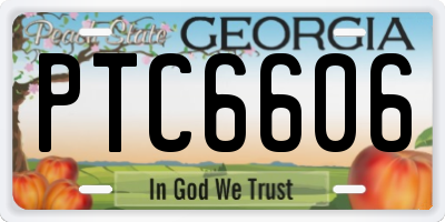 GA license plate PTC6606