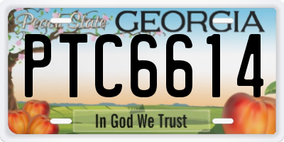 GA license plate PTC6614