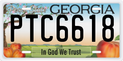 GA license plate PTC6618