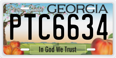 GA license plate PTC6634