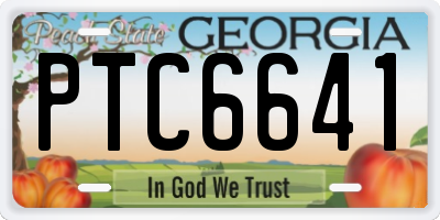 GA license plate PTC6641