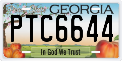 GA license plate PTC6644