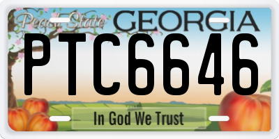 GA license plate PTC6646