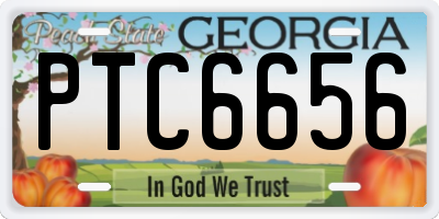 GA license plate PTC6656