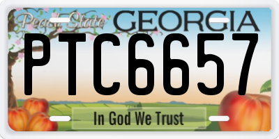 GA license plate PTC6657