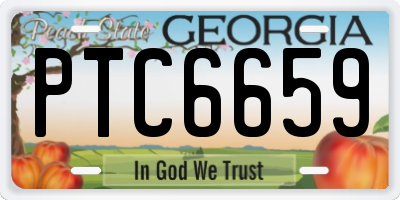 GA license plate PTC6659