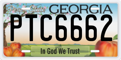 GA license plate PTC6662