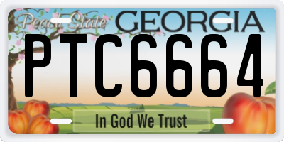 GA license plate PTC6664