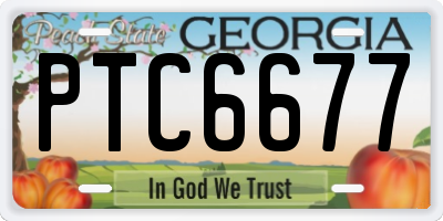 GA license plate PTC6677