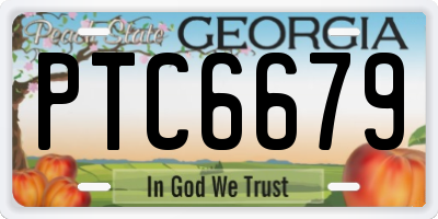 GA license plate PTC6679