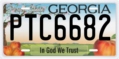 GA license plate PTC6682