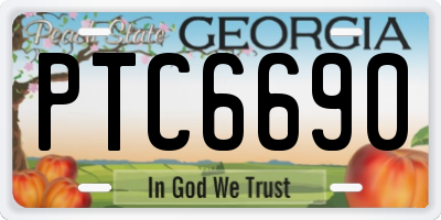 GA license plate PTC6690