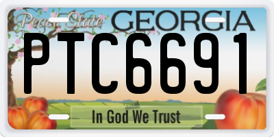 GA license plate PTC6691
